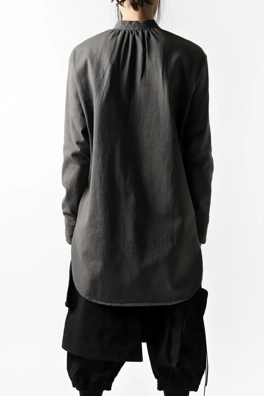 COLINA GRANPA PULL OVER SHIRT / LOG WOOD DYED HEAVY JERSEY (LOG WOOD BLACK) - Image 28