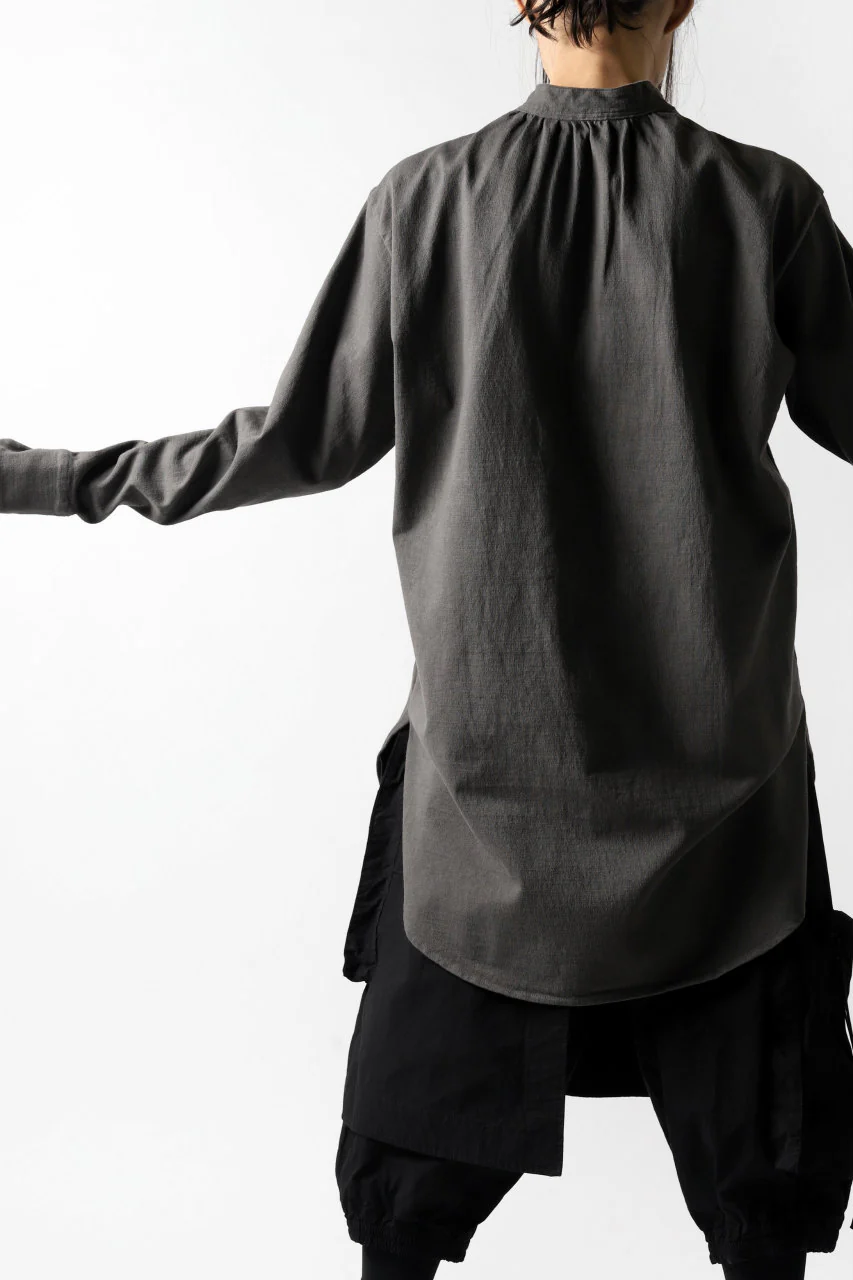 COLINA GRANPA PULL OVER SHIRT / LOG WOOD DYED HEAVY JERSEY (LOG WOOD BLACK) - Image 30