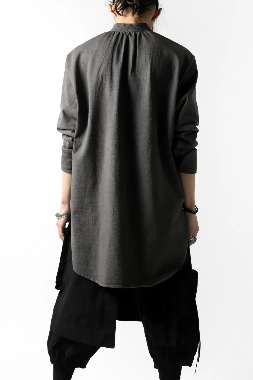 COLINA GRANPA PULL OVER SHIRT / LOG WOOD DYED HEAVY JERSEY (LOG WOOD BLACK) - Image 35