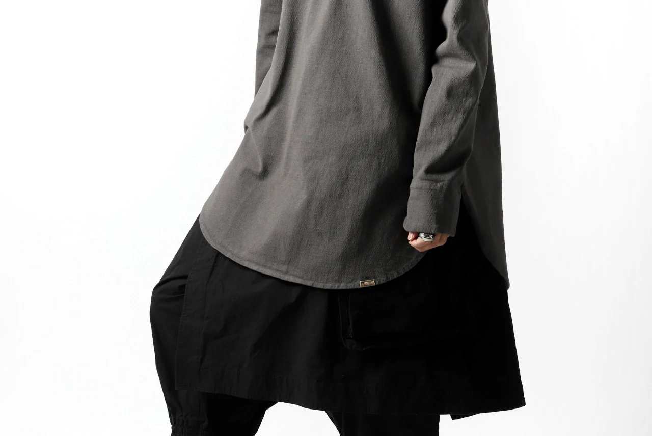 COLINA GRANPA PULL OVER SHIRT / LOG WOOD DYED HEAVY JERSEY (LOG WOOD BLACK) - Image 43