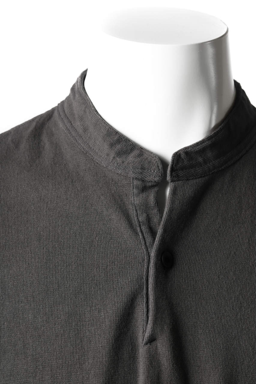 COLINA GRANPA PULL OVER SHIRT / LOG WOOD DYED HEAVY JERSEY (LOG WOOD BLACK) - Image 9