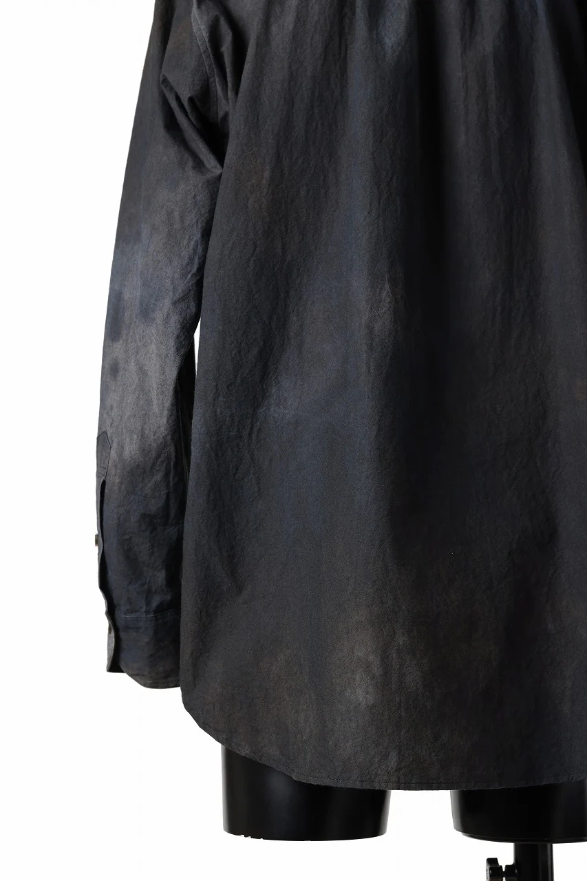 COLINA GRANPA SHIRT / DARK DYED POPLIN (BLACK MIST) - Image 15