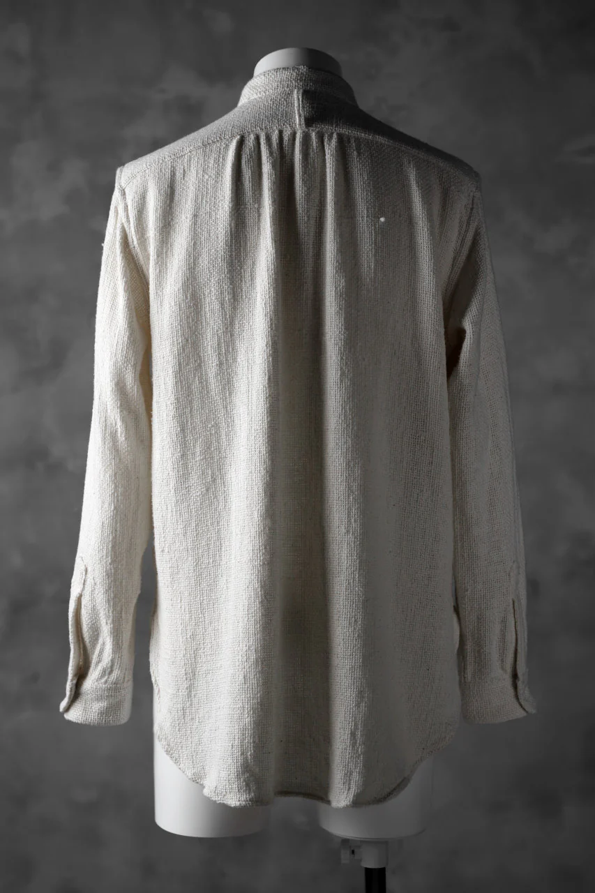 COLINA GRANPA SHIRT / HANDSPAN ORGANIC COTTON (WHITE) - Image 4