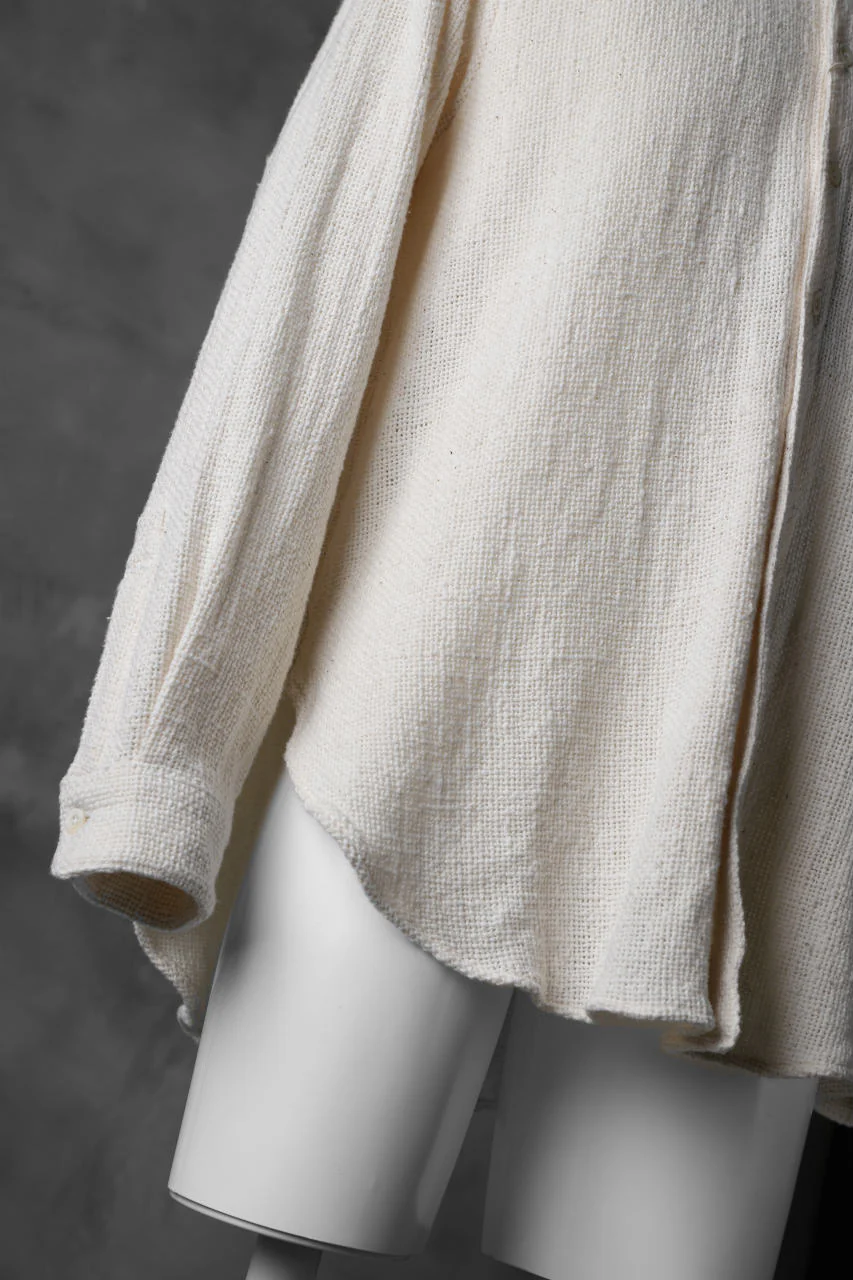 COLINA GRANPA SHIRT / HANDSPAN ORGANIC COTTON (WHITE) - Image 9