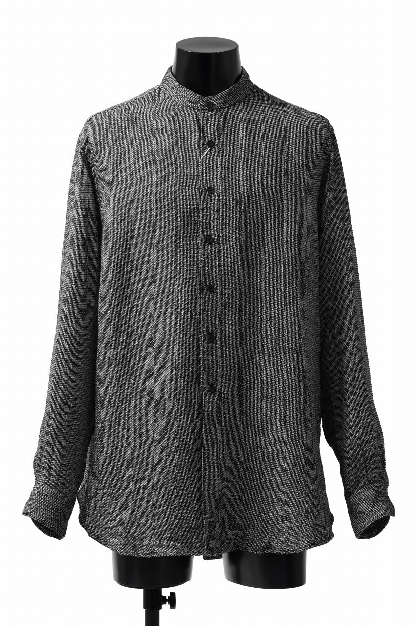 COLINA GRANPA SHIRT / LINEN TWEED (BLACK)