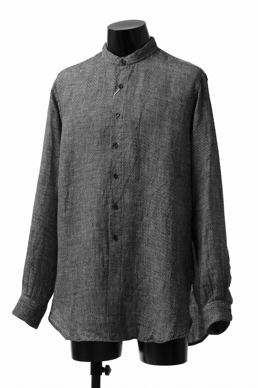 COLINA GRANPA SHIRT / LINEN TWEED (BLACK) - Image 15
