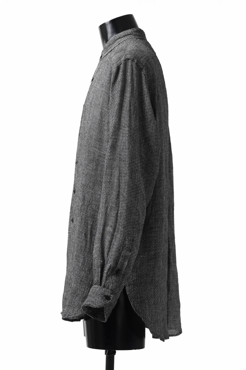 COLINA GRANPA SHIRT / LINEN TWEED (BLACK) - Image 16
