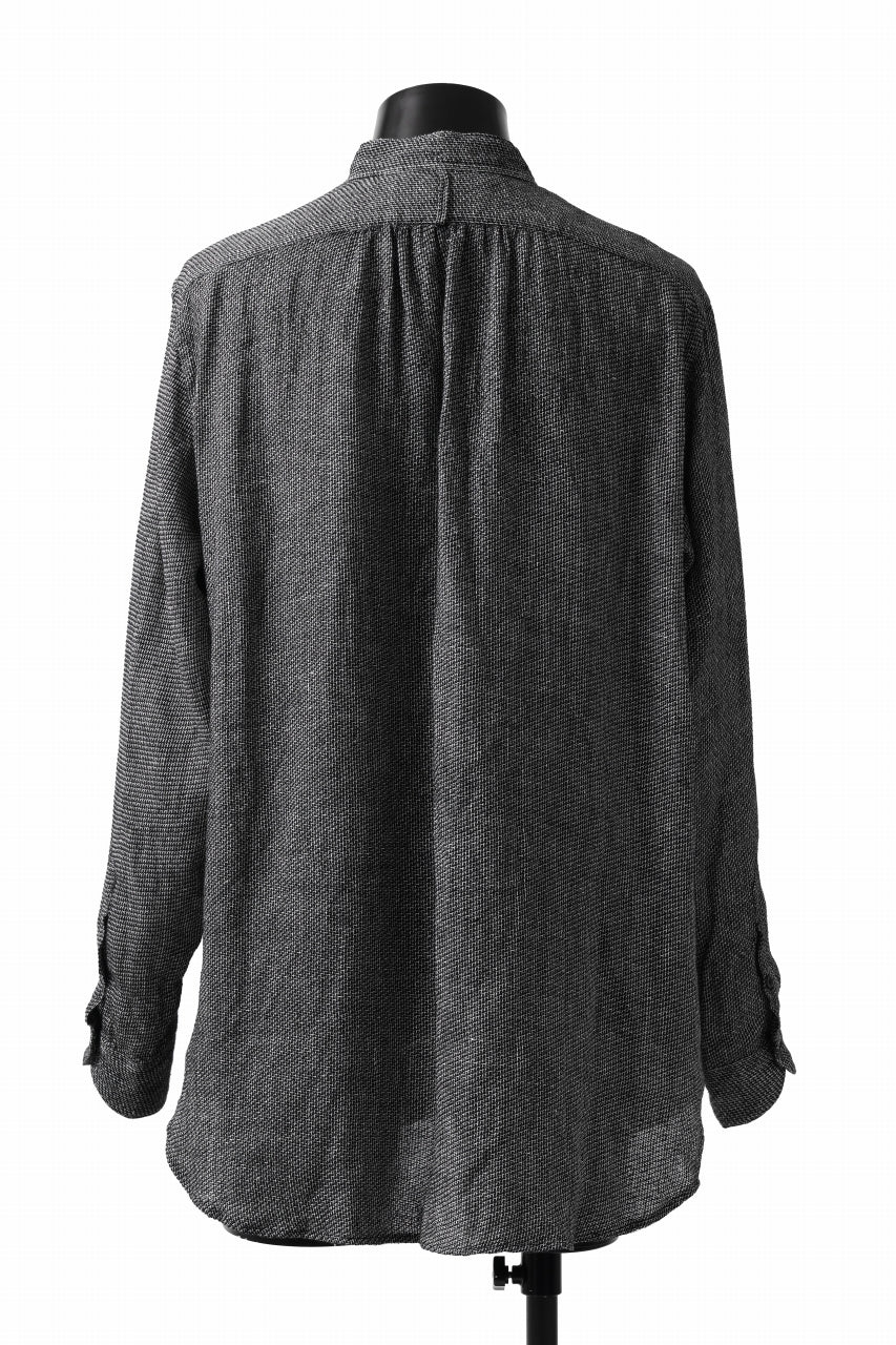 COLINA GRANPA SHIRT / LINEN TWEED (BLACK) - Image 17