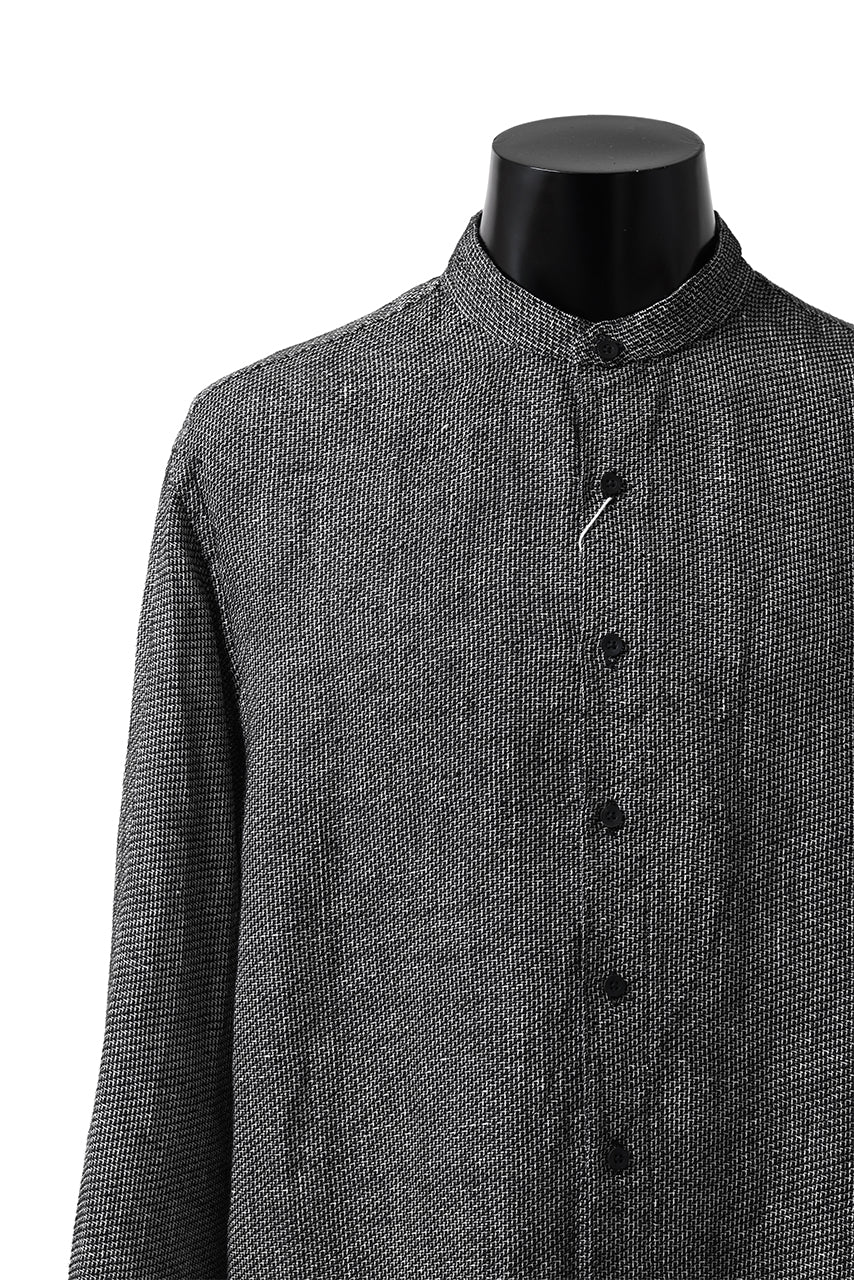 COLINA GRANPA SHIRT / LINEN TWEED (BLACK) - Image 18