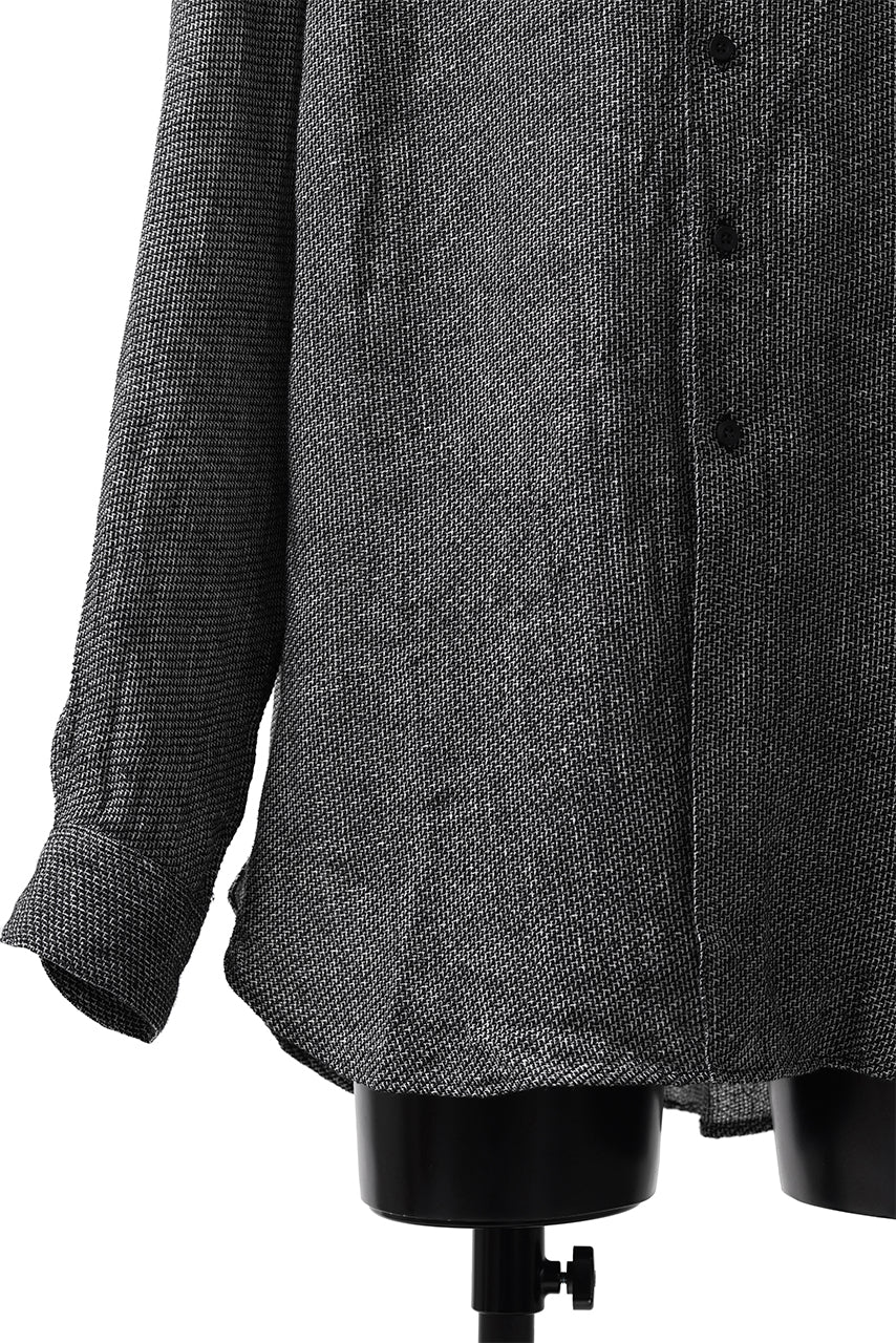 COLINA GRANPA SHIRT / LINEN TWEED (BLACK) - Image 20