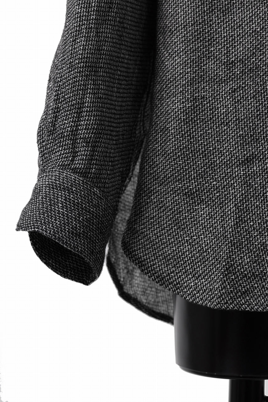 COLINA GRANPA SHIRT / LINEN TWEED (BLACK) - Image 21