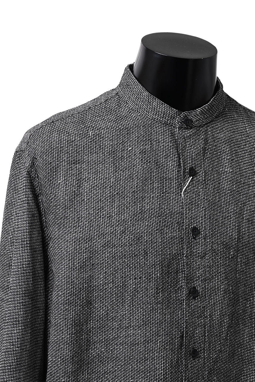 COLINA GRANPA SHIRT / LINEN TWEED (BLACK) - Image 22