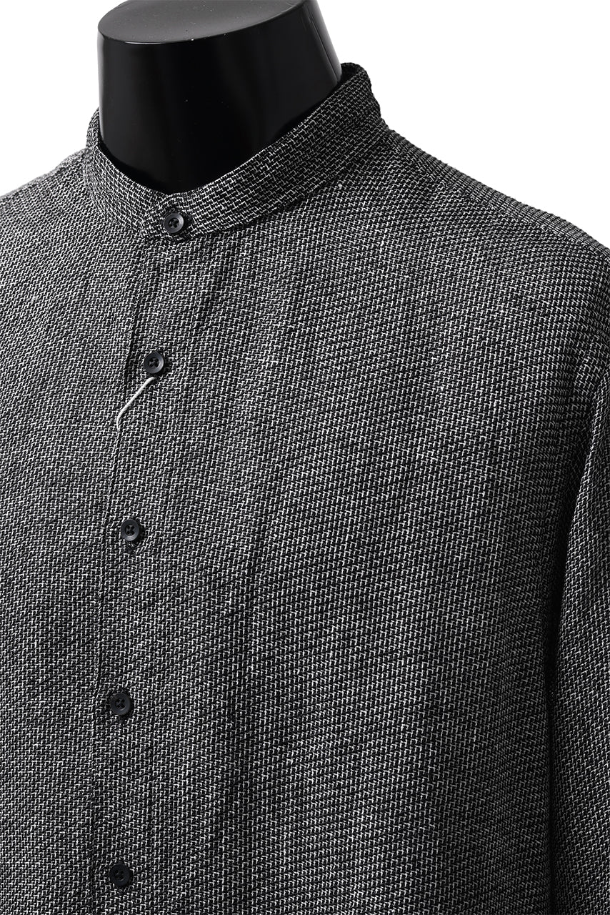 COLINA GRANPA SHIRT / LINEN TWEED (BLACK) - Image 23