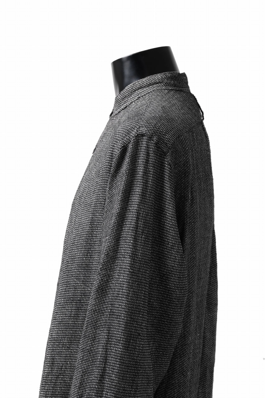 COLINA GRANPA SHIRT / LINEN TWEED (BLACK) - Image 24