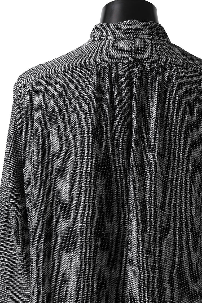 COLINA GRANPA SHIRT / LINEN TWEED (BLACK) - Image 26