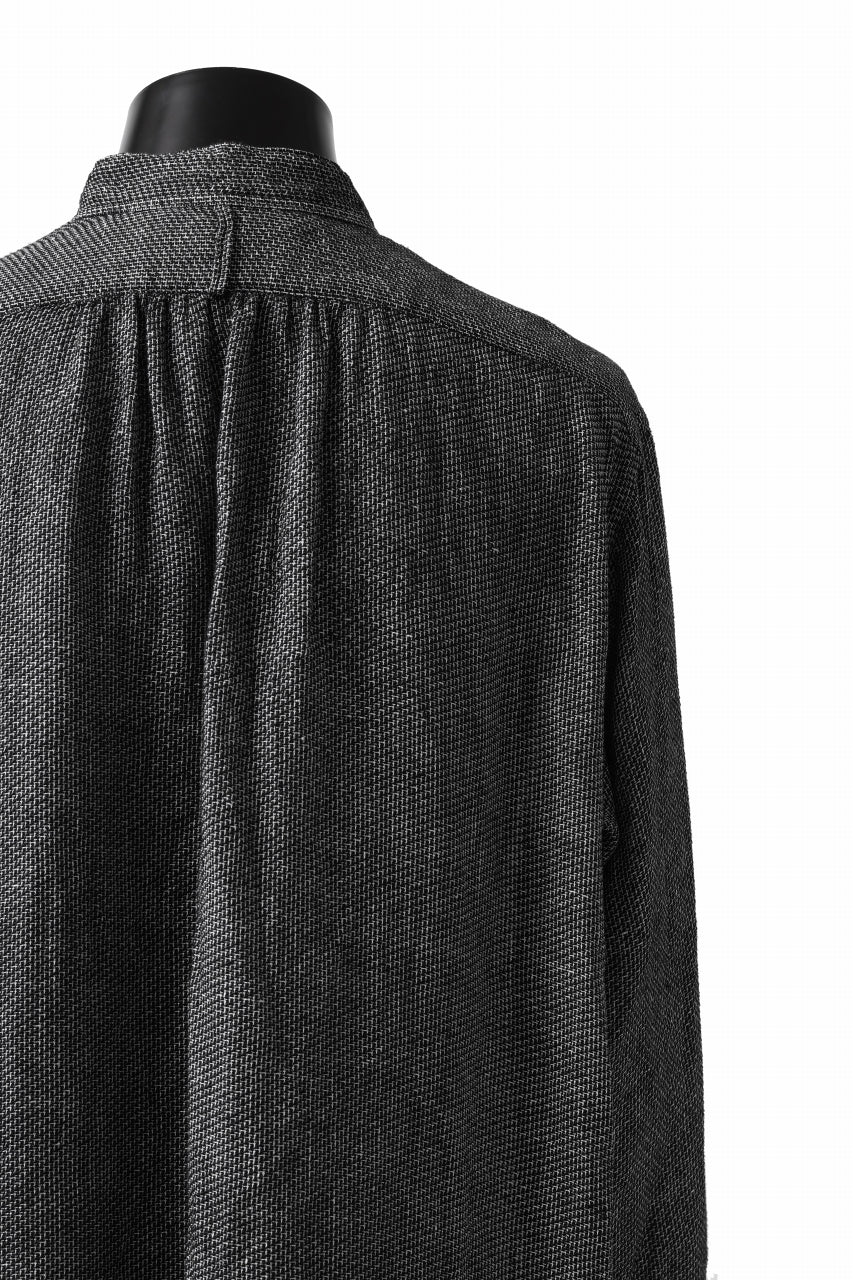 COLINA GRANPA SHIRT / LINEN TWEED (BLACK) - Image 27