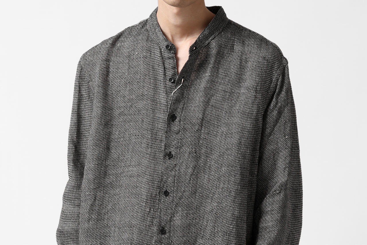 COLINA GRANPA SHIRT / LINEN TWEED (BLACK) - Image 29