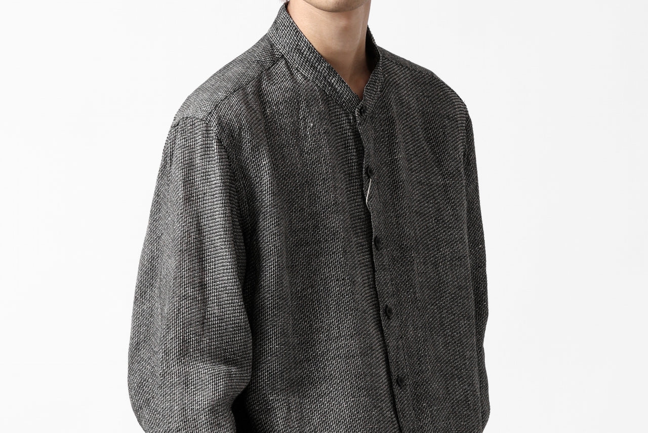 COLINA GRANPA SHIRT / LINEN TWEED (BLACK) - Image 30