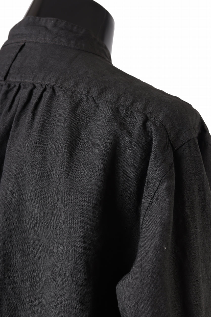 COLINA GRANPA SHIRT / NATURAL DYED LINEN POPLIN (LOGWOOD) - Image 11