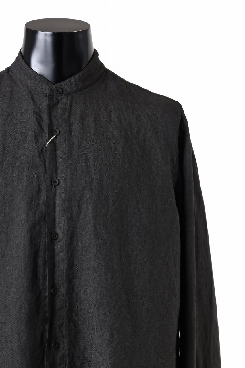COLINA GRANPA SHIRT / NATURAL DYED LINEN POPLIN (LOGWOOD) - Image 5