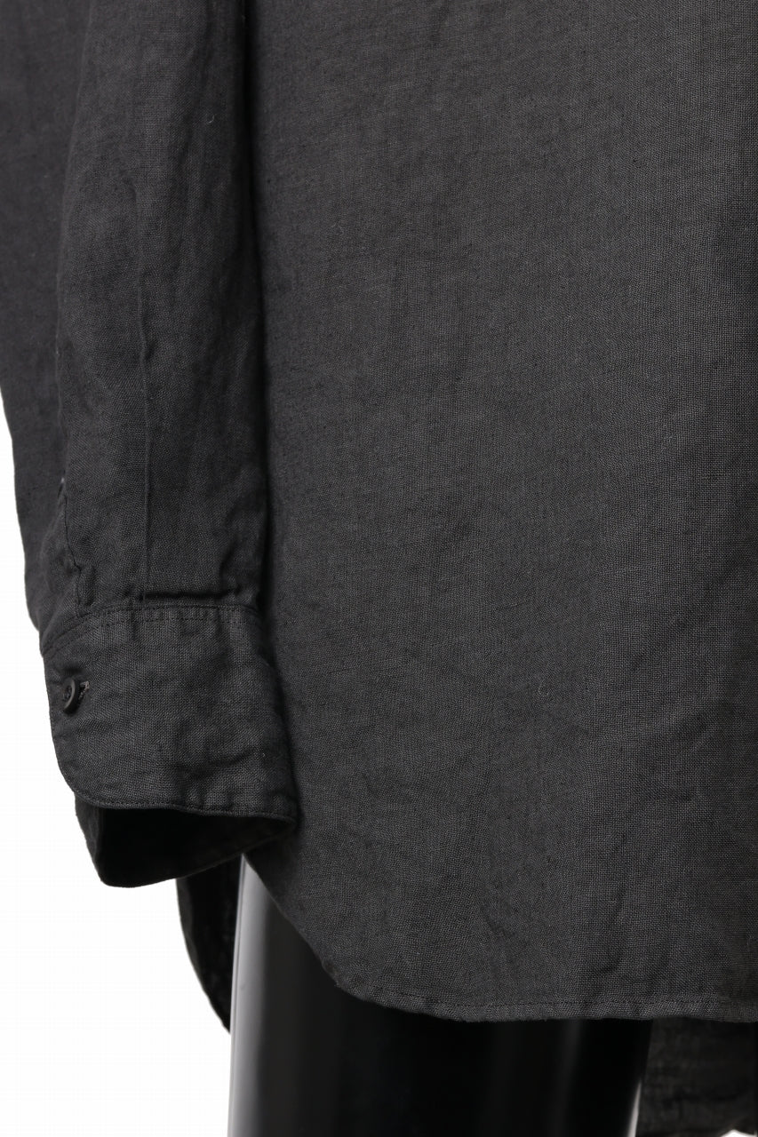 COLINA GRANPA SHIRT / NATURAL DYED LINEN POPLIN (LOGWOOD) - Image 8