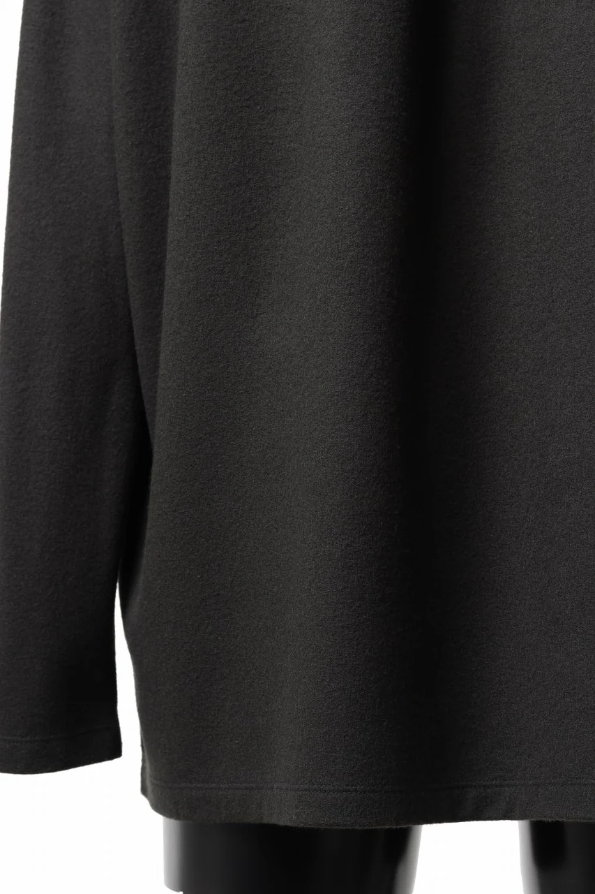 COLINA HENLEY NECK PO SHIRTS / SUPER 140s WASHABLE WOOL (EBONY) - Image 15