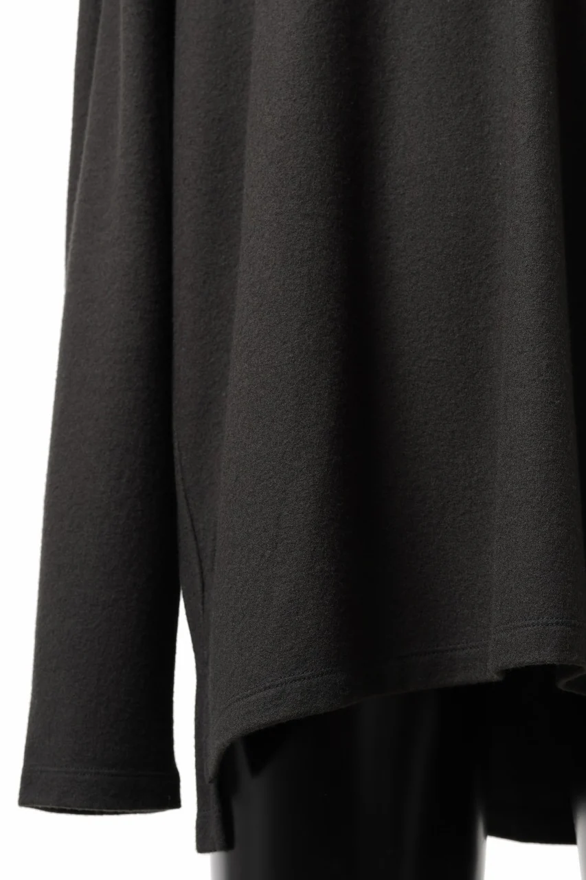 COLINA HENLEY NECK PO SHIRTS / SUPER 140s WASHABLE WOOL (EBONY) - Image 16