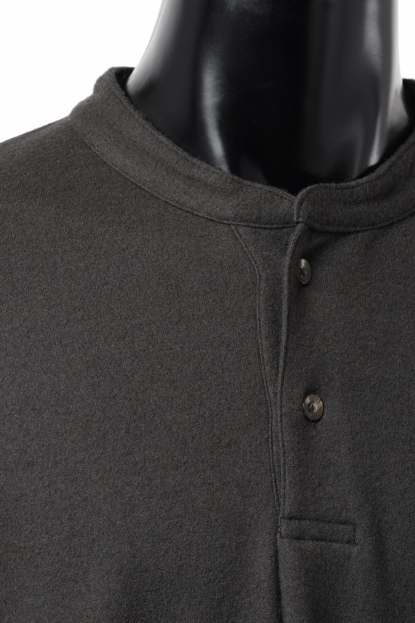 COLINA HENLEY NECK PO SHIRTS / SUPER 140s WASHABLE WOOL (EBONY) - Image 17