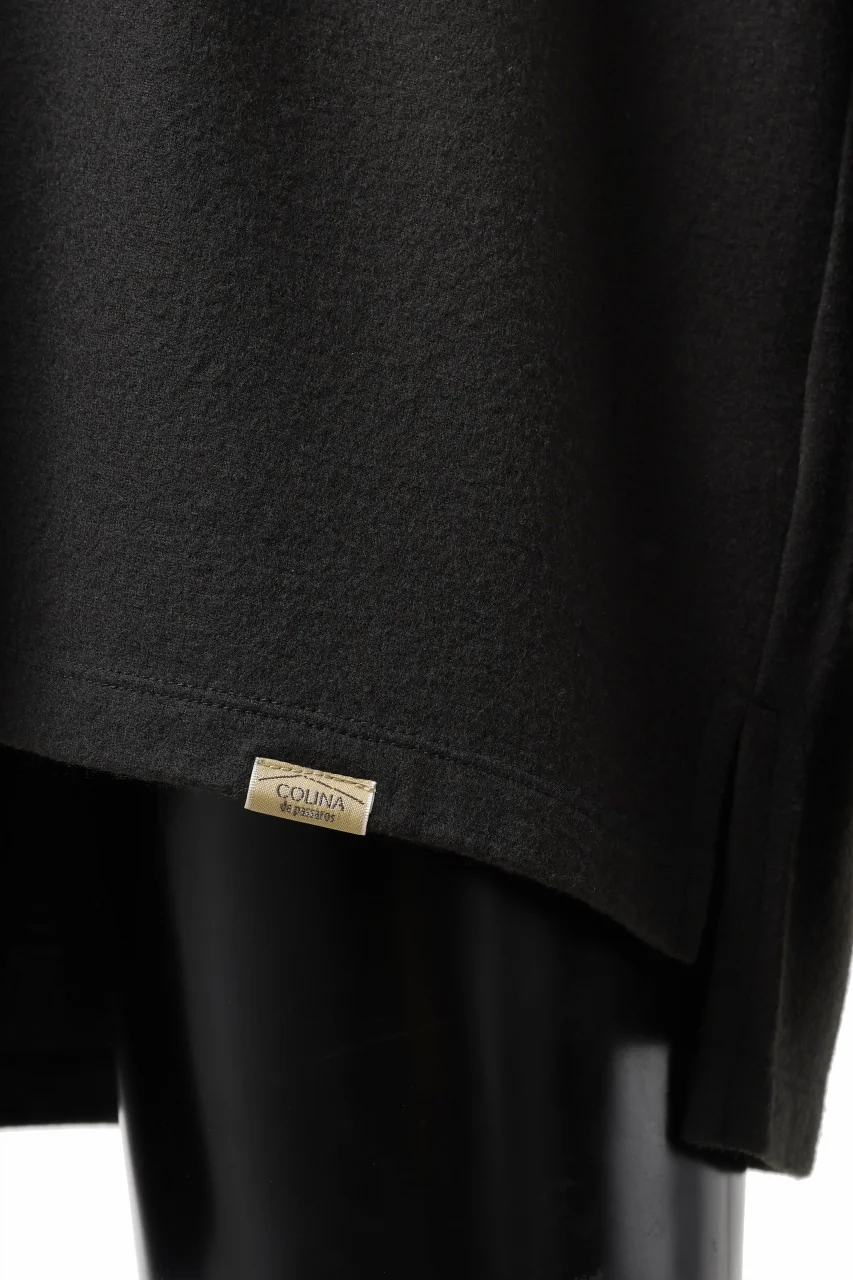 COLINA HENLEY NECK PO SHIRTS / SUPER 140s WASHABLE WOOL (EBONY) - Image 19