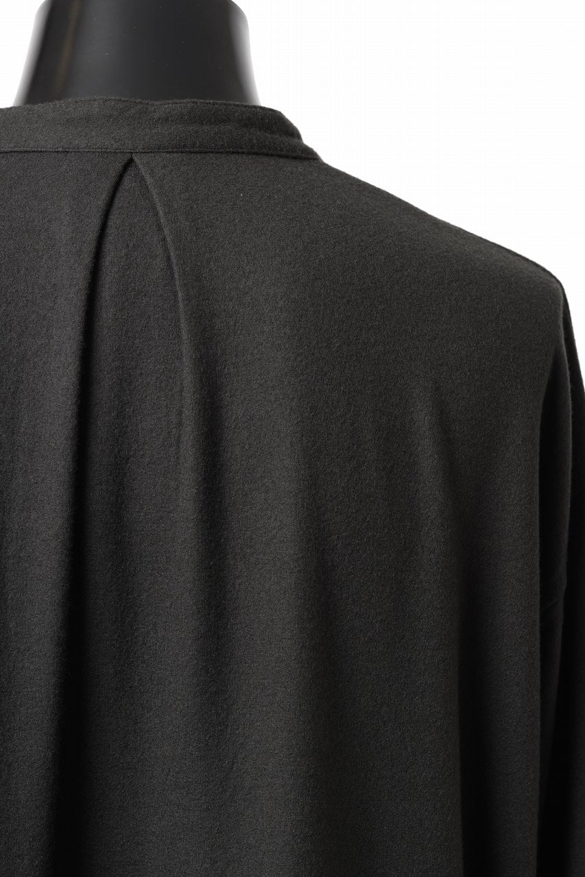 COLINA HENLEY NECK PO SHIRTS / SUPER 140s WASHABLE WOOL (EBONY) - Image 20