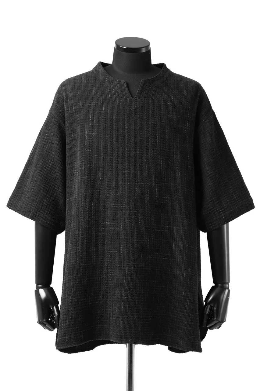 COLINA KEY NECK PULLOVER SHIRT / GARABO LIGHT SASHIKO (KASURI)