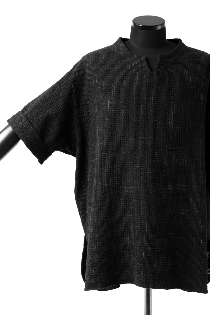 COLINA KEY NECK PULLOVER SHIRT / GARABO LIGHT SASHIKO (KASURI) - Image 14