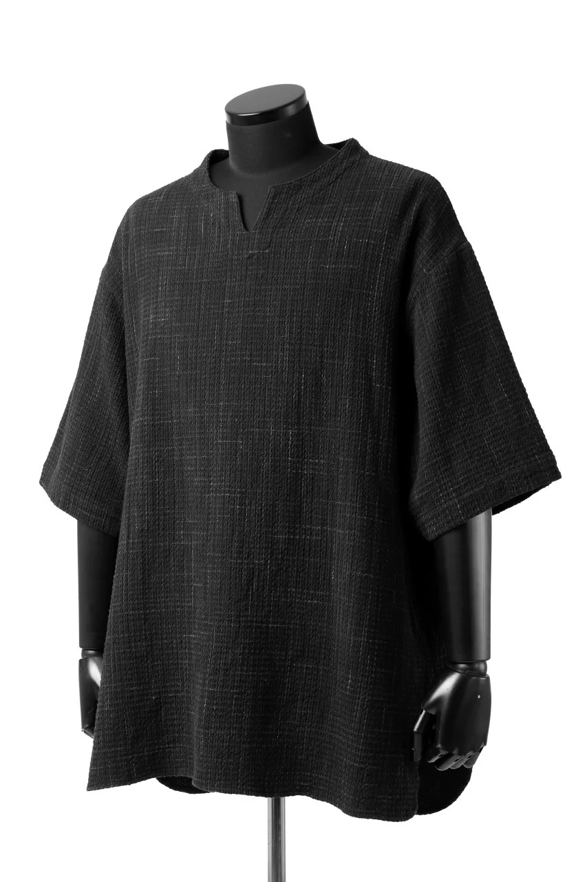 COLINA KEY NECK PULLOVER SHIRT / GARABO LIGHT SASHIKO (KASURI) - Image 2
