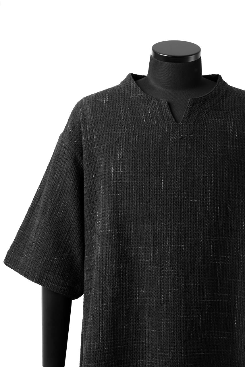 COLINA KEY NECK PULLOVER SHIRT / GARABO LIGHT SASHIKO (KASURI) - Image 6