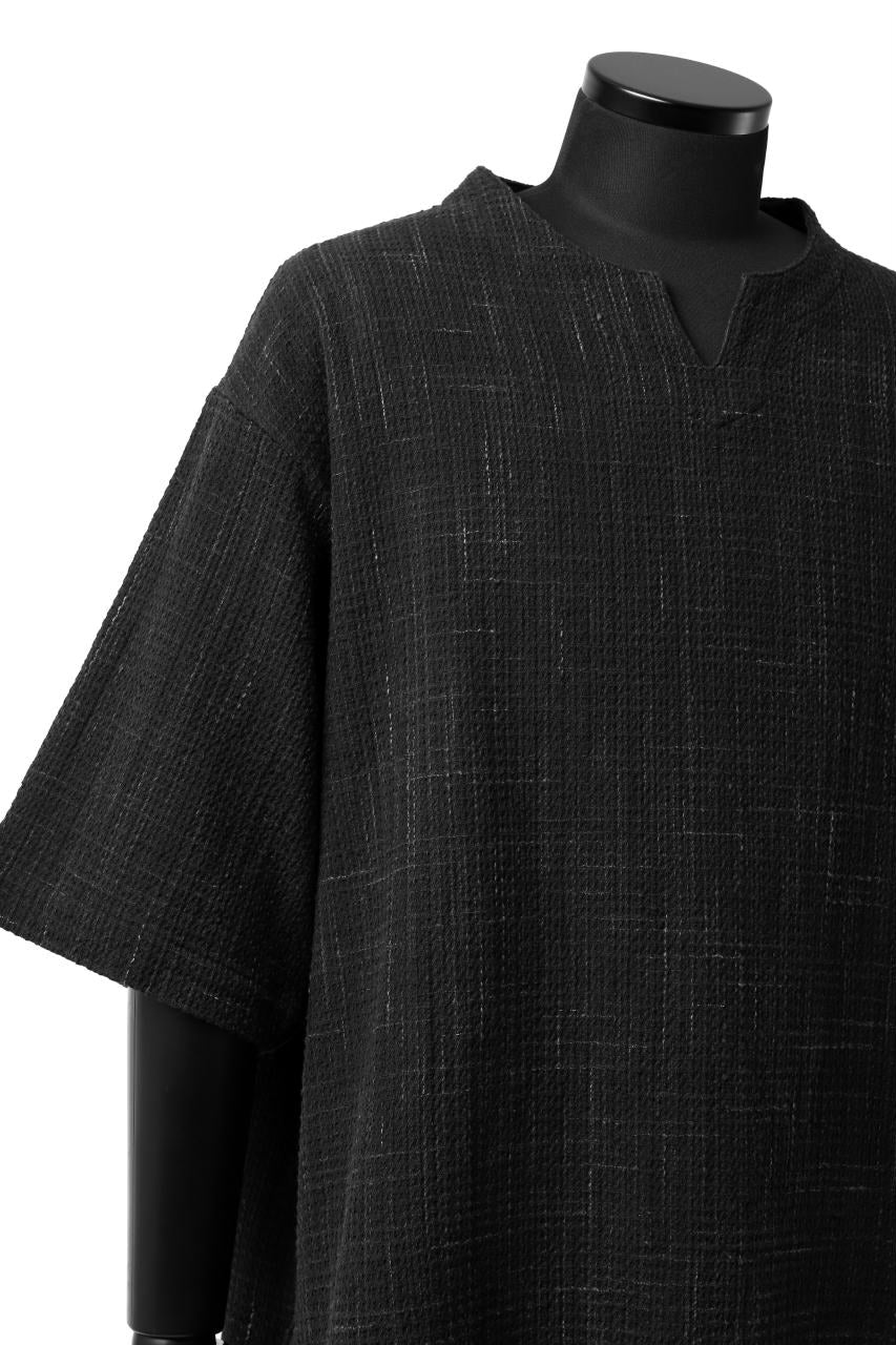 COLINA KEY NECK PULLOVER SHIRT / GARABO LIGHT SASHIKO (KASURI) - Image 9