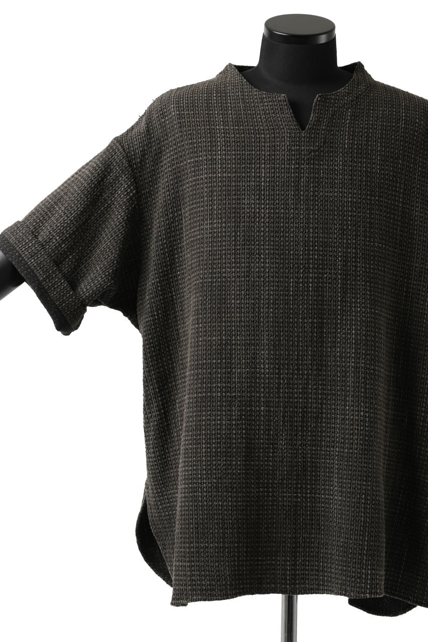 COLINA KEY NECK PULLOVER SHIRT / GARABO LIGHT SASHIKO (ZAKURO) - Image 16