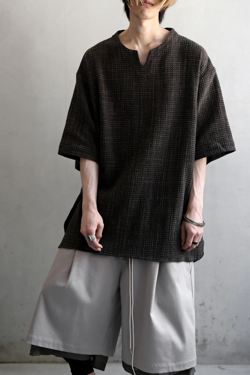 COLINA KEY NECK PULLOVER SHIRT / GARABO LIGHT SASHIKO (ZAKURO) - Image 19