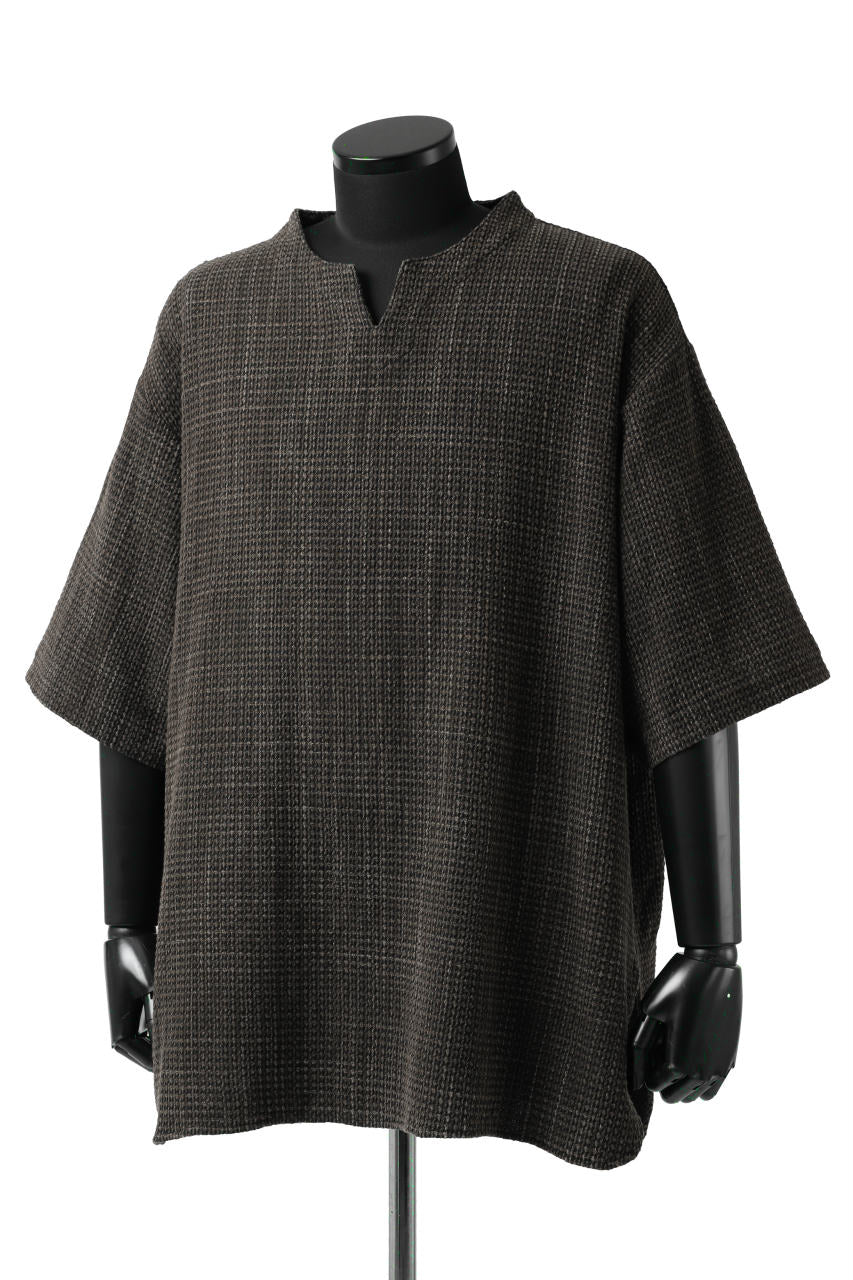 COLINA KEY NECK PULLOVER SHIRT / GARABO LIGHT SASHIKO (ZAKURO) - Image 2