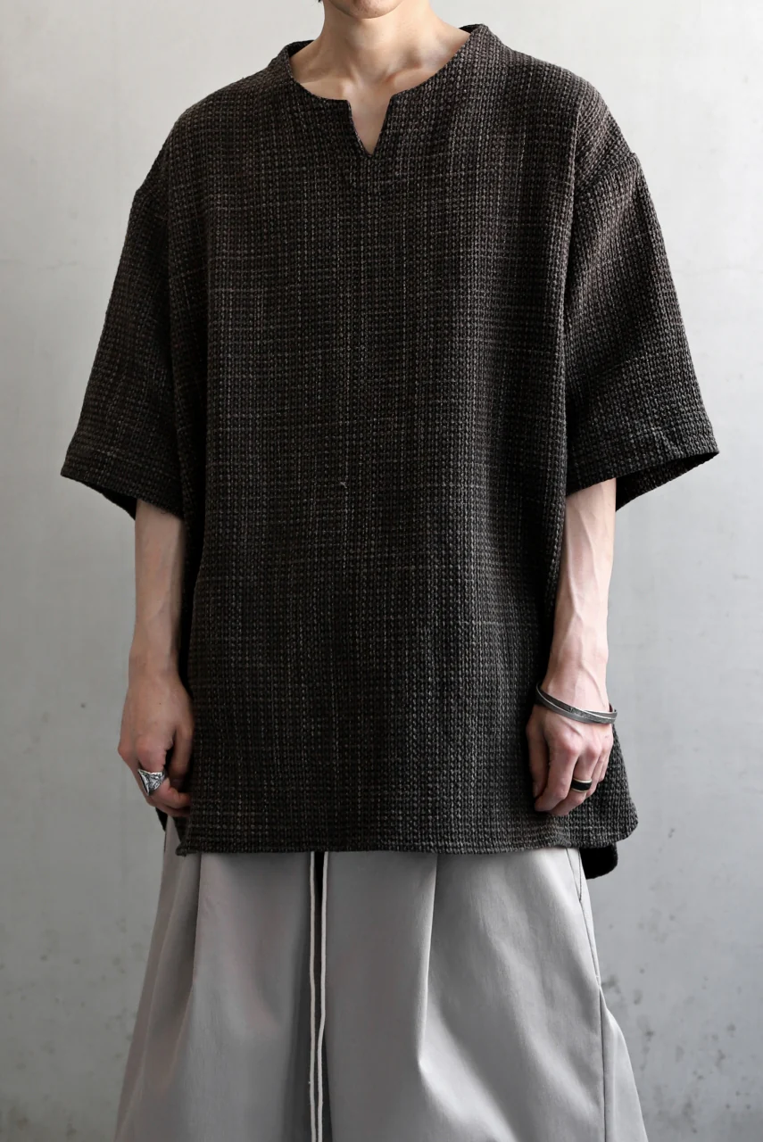 COLINA KEY NECK PULLOVER SHIRT / GARABO LIGHT SASHIKO (ZAKURO) - Image 25