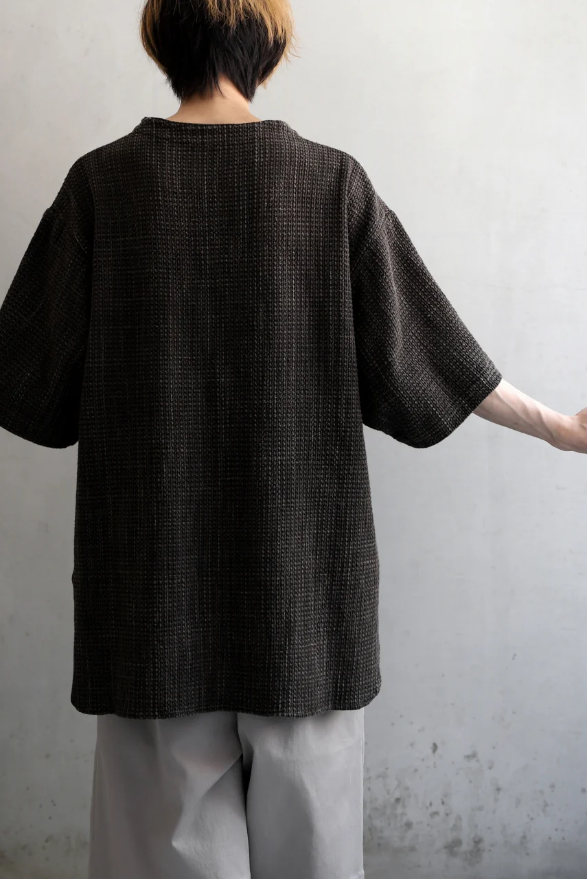 COLINA KEY NECK PULLOVER SHIRT / GARABO LIGHT SASHIKO (ZAKURO) - Image 26