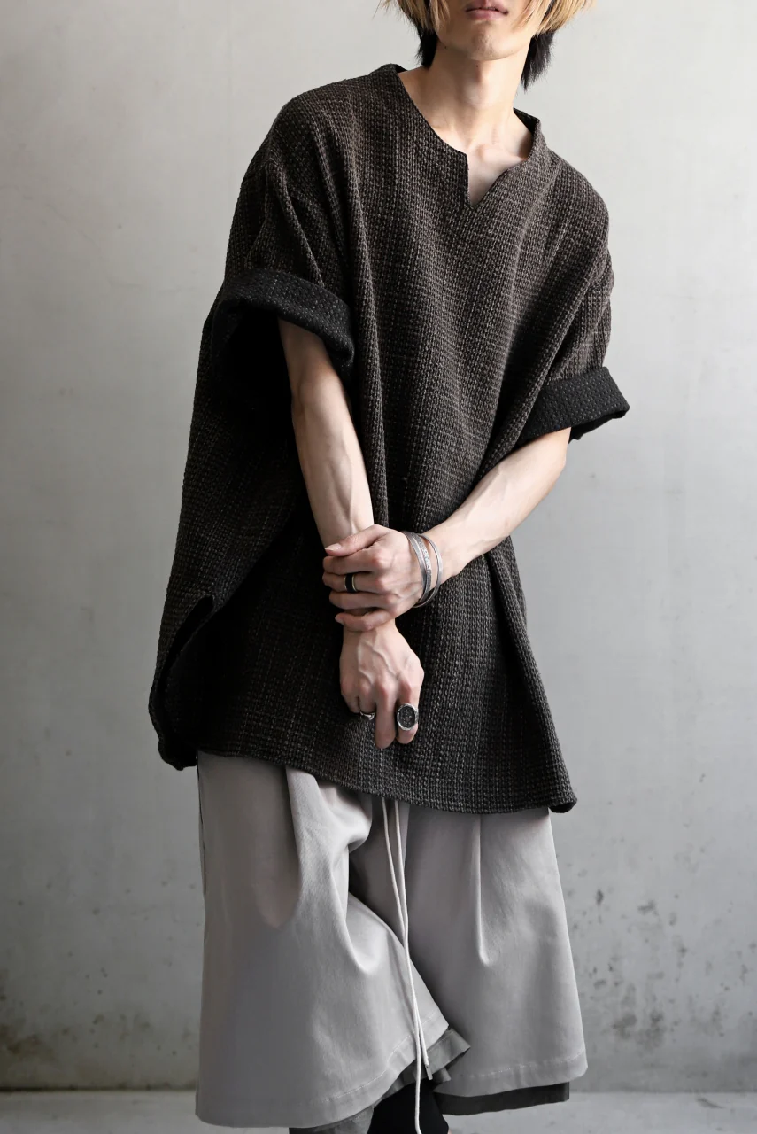 COLINA KEY NECK PULLOVER SHIRT / GARABO LIGHT SASHIKO (ZAKURO) - Image 27