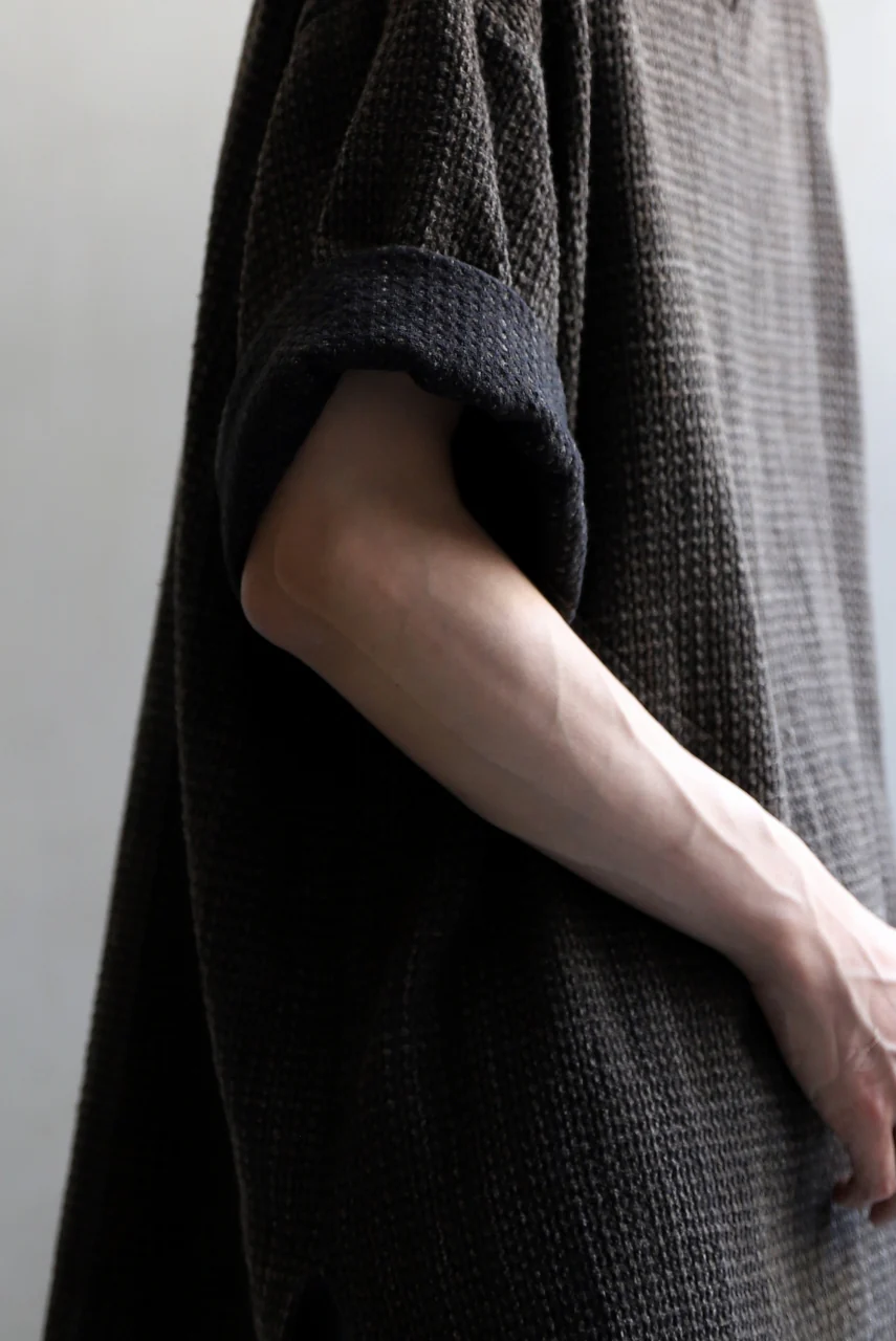 COLINA KEY NECK PULLOVER SHIRT / GARABO LIGHT SASHIKO (ZAKURO) - Image 34