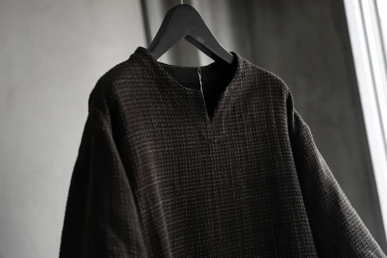 COLINA KEY NECK PULLOVER SHIRT / GARABO LIGHT SASHIKO (ZAKURO) - Image 40