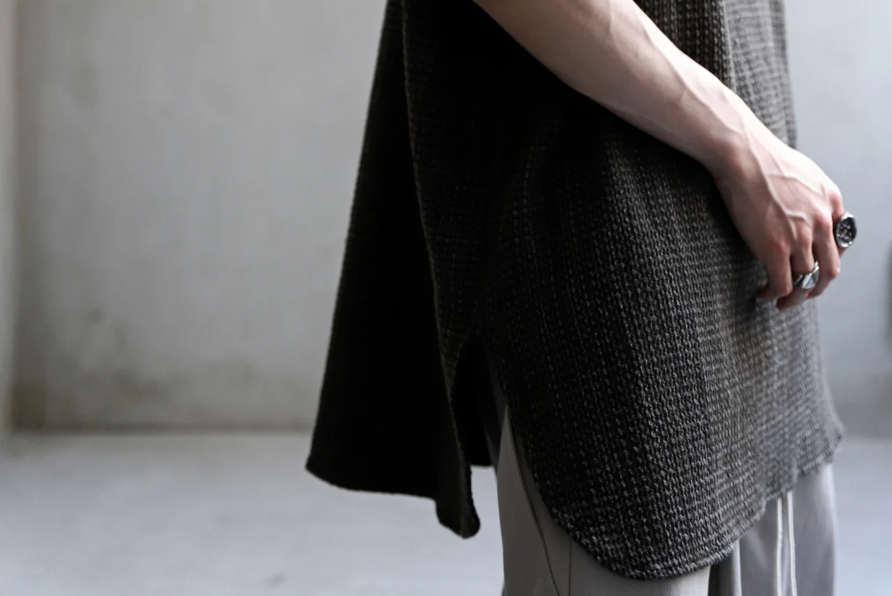 COLINA KEY NECK PULLOVER SHIRT / GARABO LIGHT SASHIKO (ZAKURO) - Image 42