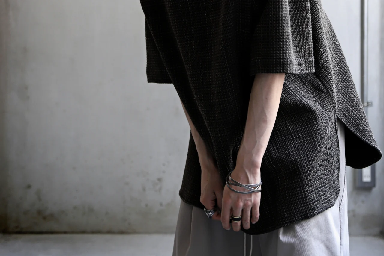 COLINA KEY NECK PULLOVER SHIRT / GARABO LIGHT SASHIKO (ZAKURO) - Image 43