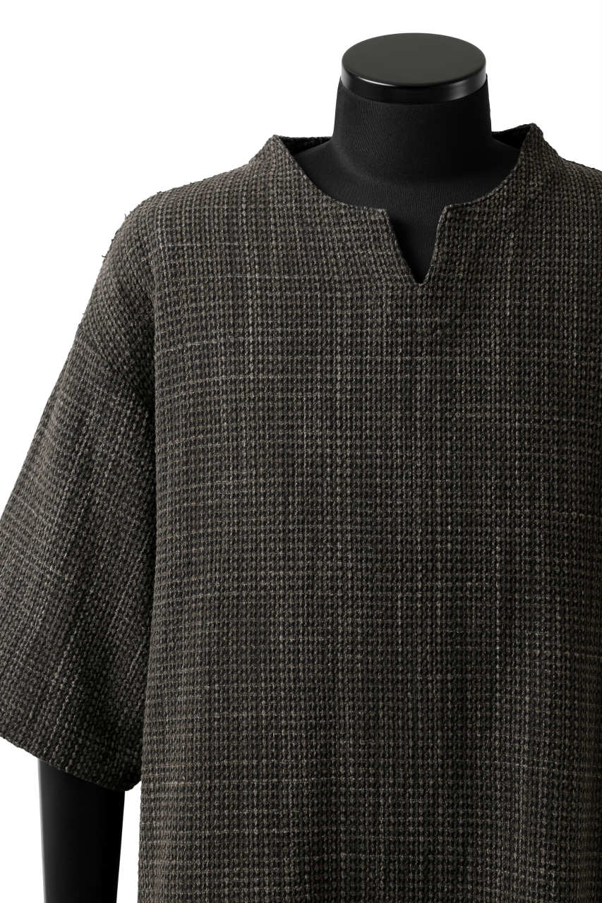 COLINA KEY NECK PULLOVER SHIRT / GARABO LIGHT SASHIKO (ZAKURO) - Image 6
