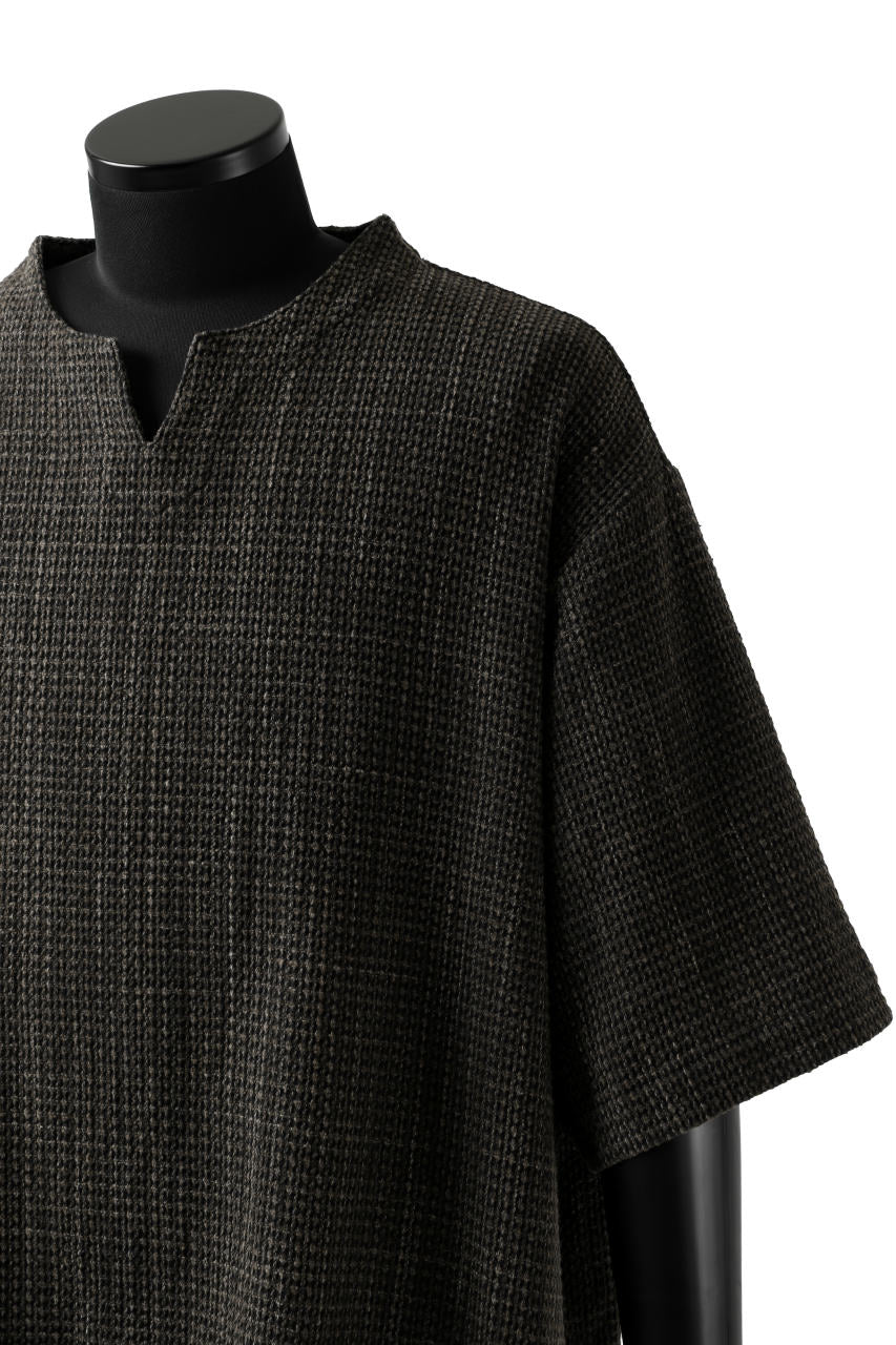 COLINA KEY NECK PULLOVER SHIRT / GARABO LIGHT SASHIKO (ZAKURO) - Image 8