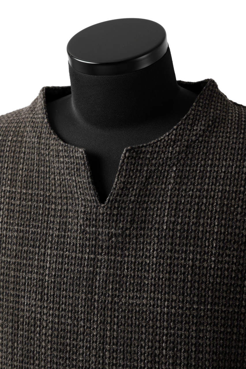 COLINA KEY NECK PULLOVER SHIRT / GARABO LIGHT SASHIKO (ZAKURO) - Image 9