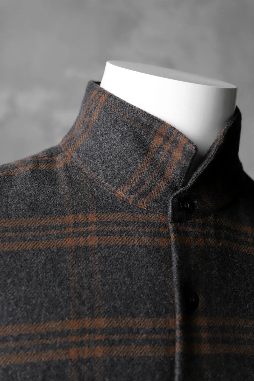 COLINA GARDENER CHECK SHIRT / SOFT FLANNEL (GREY x BROWN) - Image 10