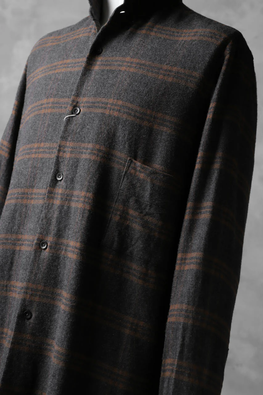 COLINA GARDENER CHECK SHIRT / SOFT FLANNEL (GREY x BROWN) - Image 11